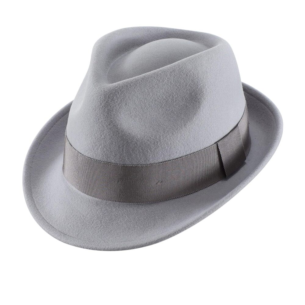 8631 Wool Felt Winter Hat Short Brim Fedora Hat US, Numeric, 7 3/8, Dove